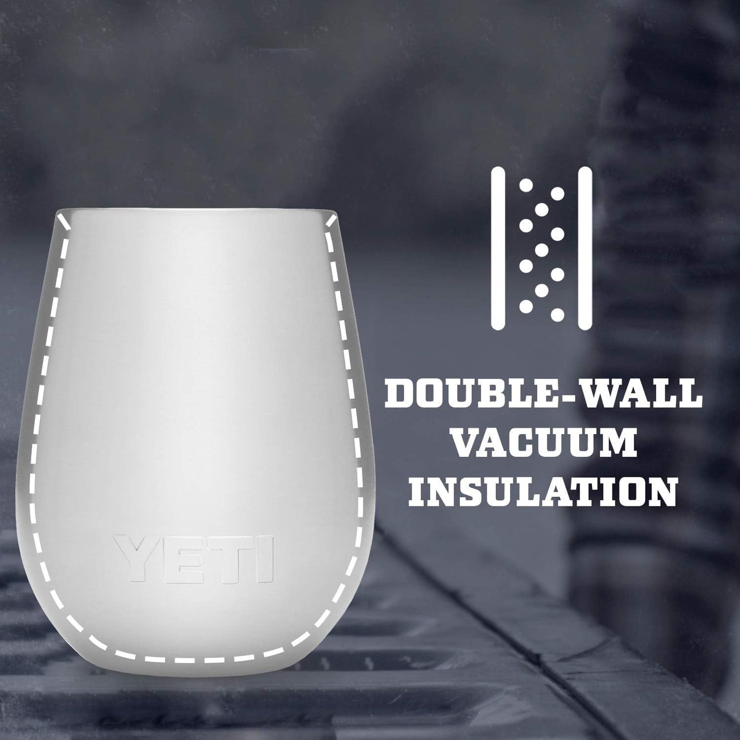 YETI Rambler Vaso de vino de 295 ml, aislado al vacío, acero inoxidable con tapa MagSlider - Blanco
