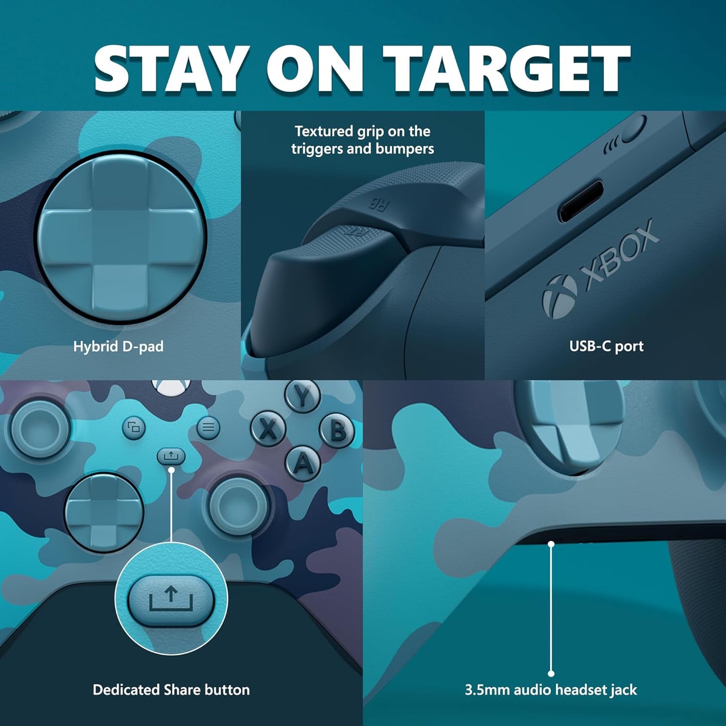 Control inalámbrico Xbox - Edición Especial Mineral Camo para Xbox Series X|S, Xbox One, y dispositivos Windows - Edición Especial Edition