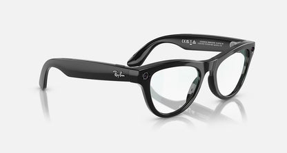 Meta Ray-Ban Glasses, Skyler, negro brillante, transparente, Negro
