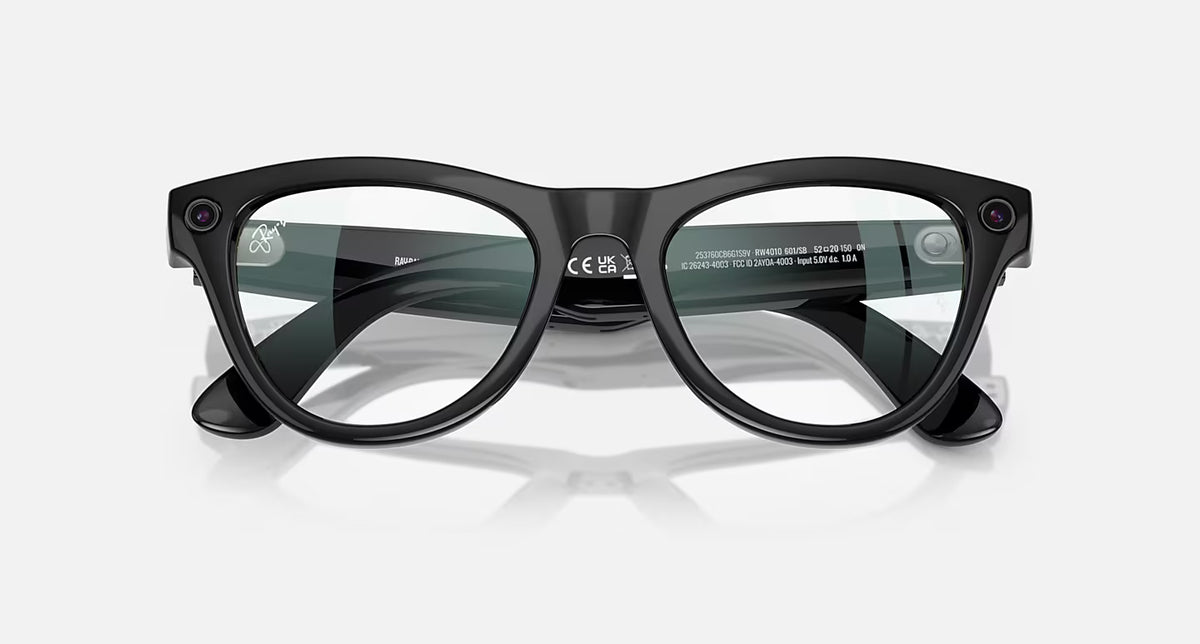 Meta Ray-Ban Glasses, Skyler, negro brillante, transparente, Negro