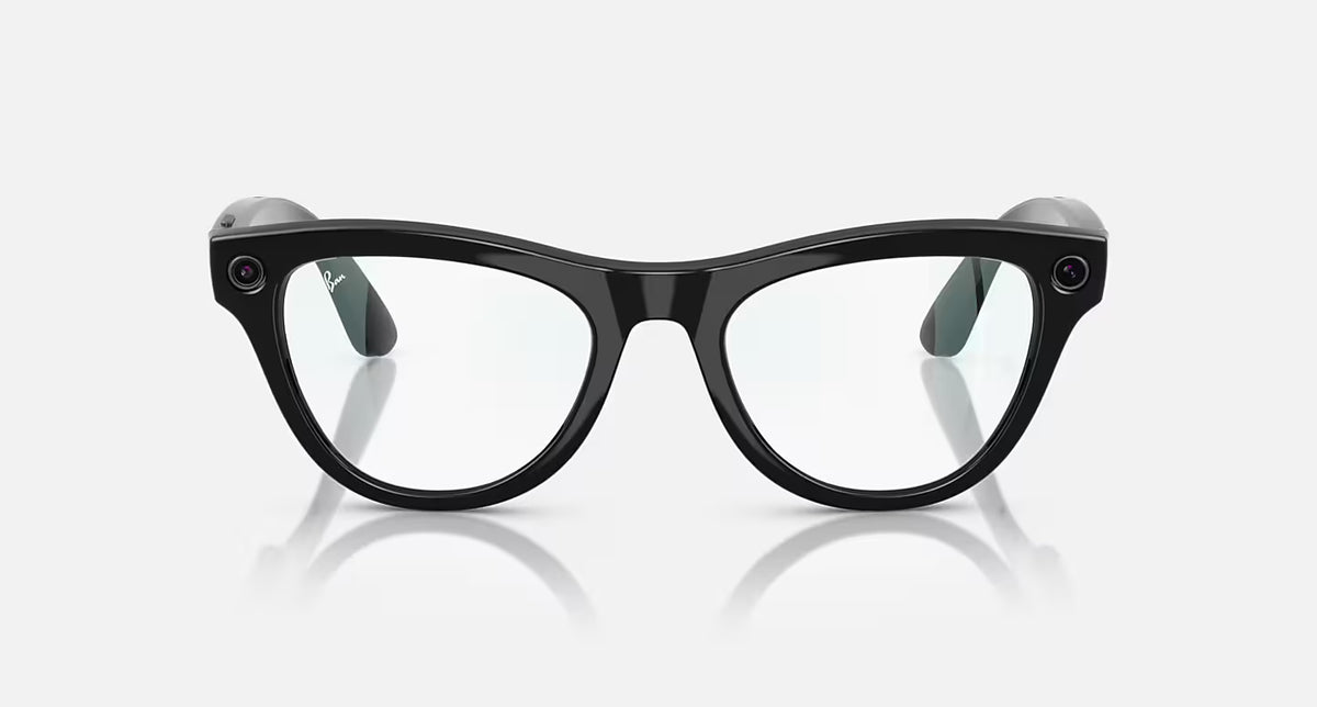 Meta Ray-Ban Glasses, Skyler, negro brillante, transparente, Negro