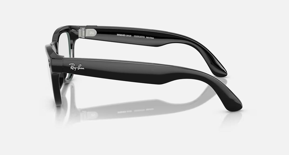 Meta Ray-Ban Glasses, Skyler, negro brillante, transparente, Negro