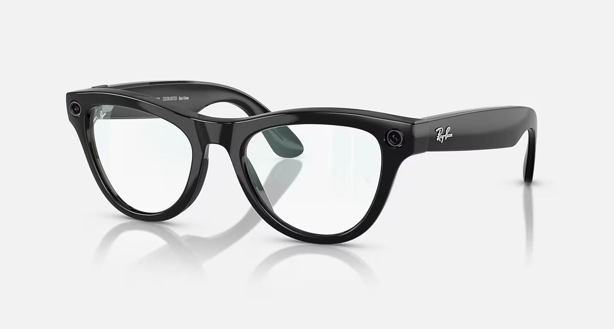 Meta Ray-Ban Glasses, Skyler, negro brillante, transparente, Negro