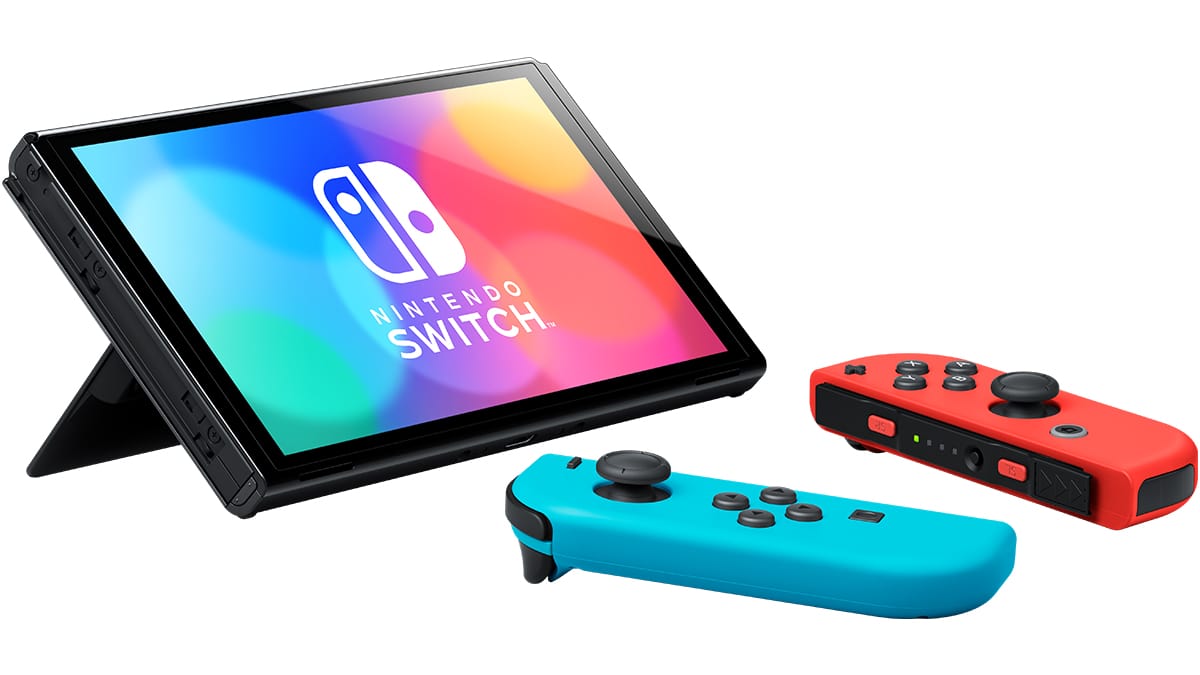 Consola Nintendo Switch OLED 64 GB con Joy-Con Rojo Neón y Azul Neón - foto 3
