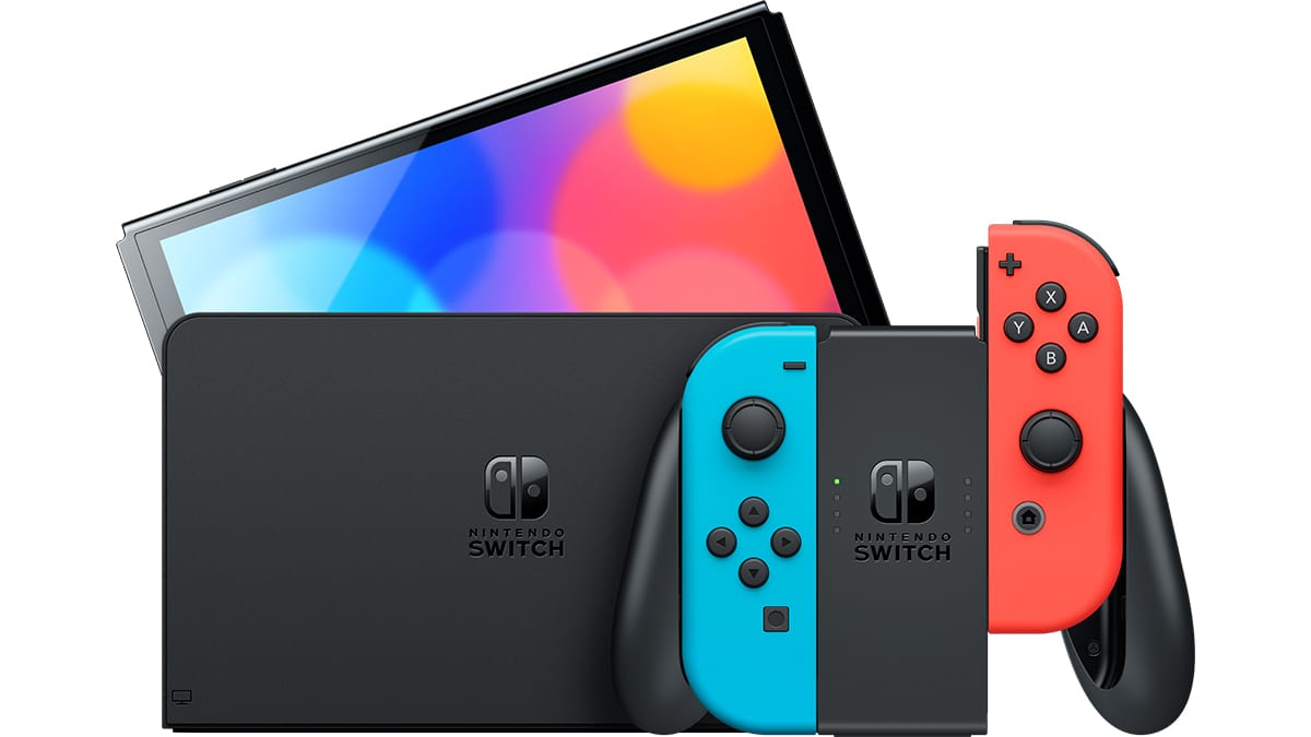 Consola Nintendo Switch OLED 64 GB con Joy-Con Rojo Neón y Azul Neón - foto 2