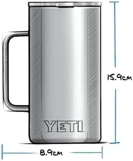 YETI Rambler Taza de 24 onzas, aislada al aspiradora, acero inoxidable con tapa MagSlider, color café
