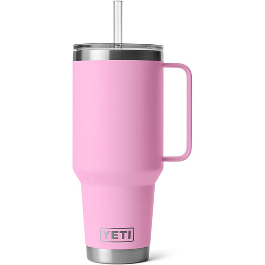 YETI Rambler - Taza con popote de 42 onzas, aislada al aspiradora, acero inoxidable - Rosa