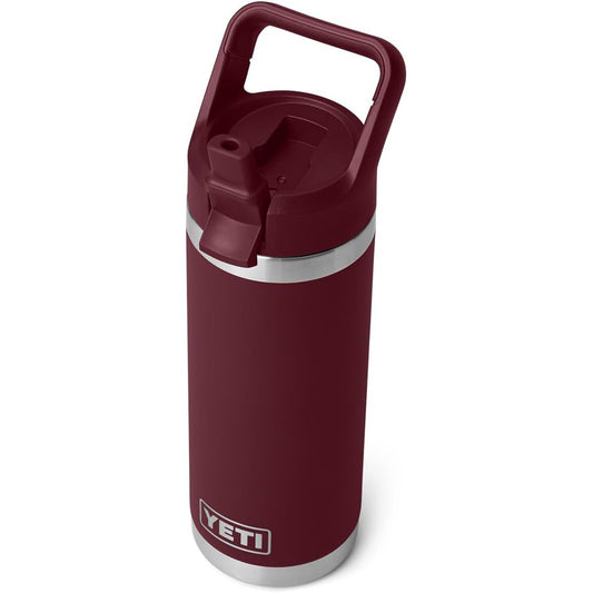 YETI Rambler 18 oz Bottle, Vacuum Insulated, Stainless Steel with Color Matching Straw Cap, Wild Vine Red