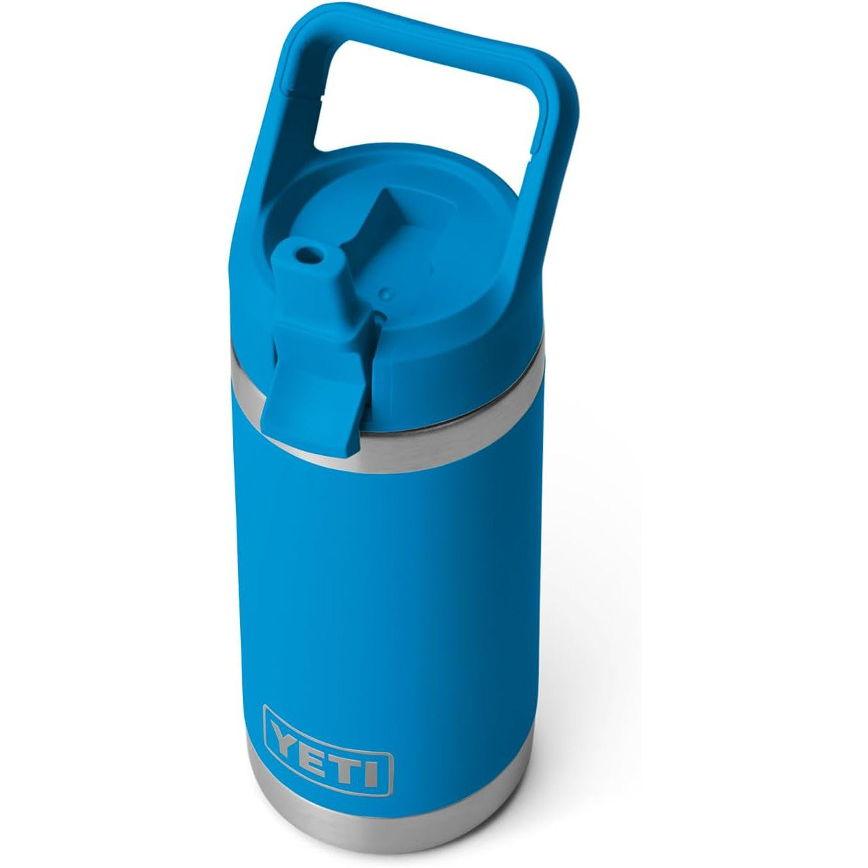 YETI Rambler Jr. 12 oz Kids Bottle, with Straw Cap, Big Wave Blue