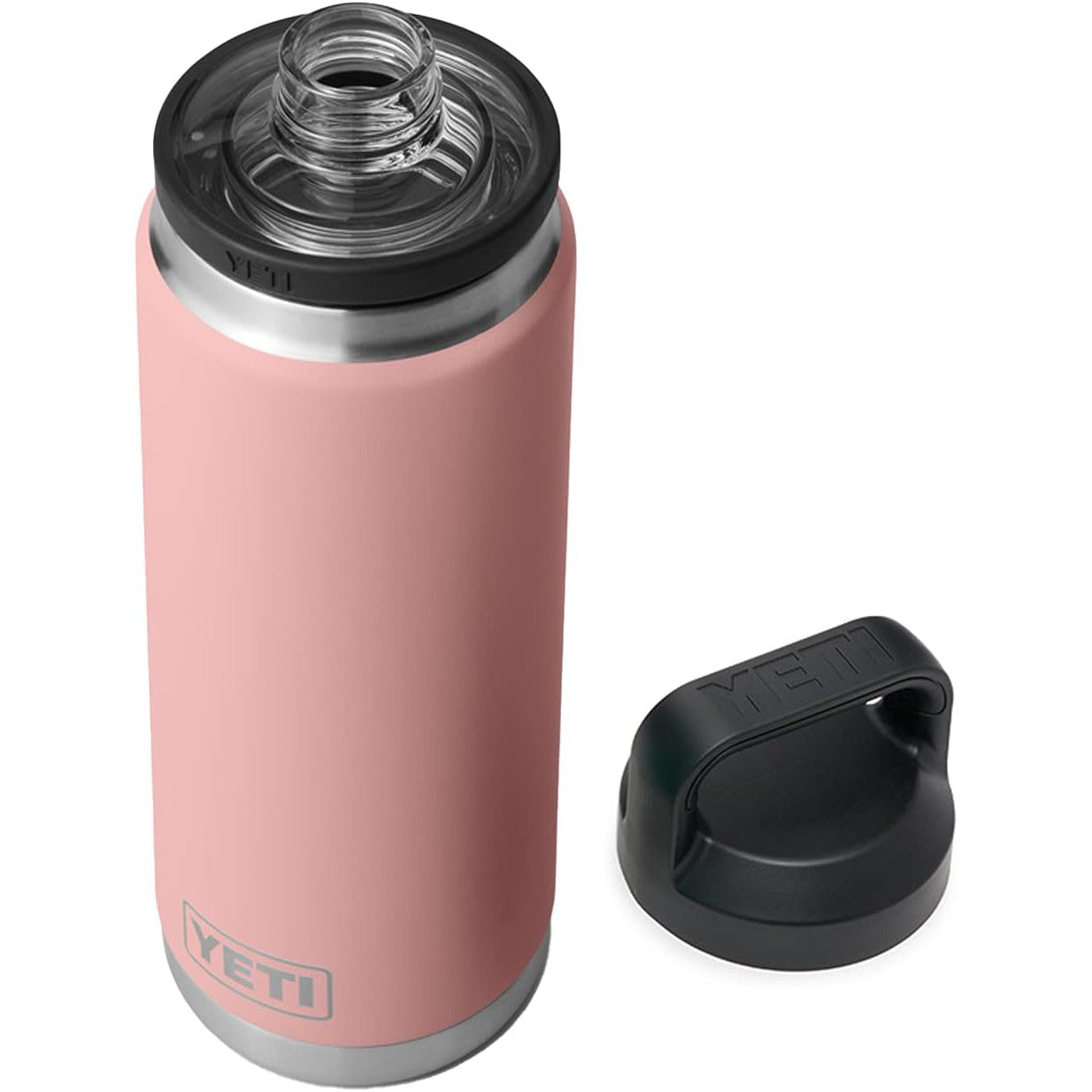 YETI Rambler 26 oz Bottle, Vacuum Insulated, Stainless Steel with Chug Cap, Sandstone Pink