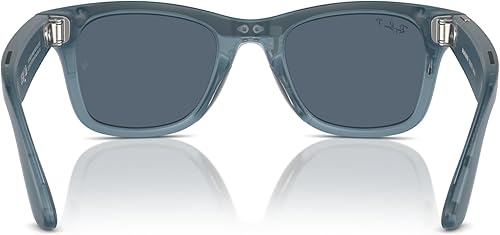 RAY-BAN | META WAYFARER sunglasses with Jeans Injected frame and Dusty Blue lenses