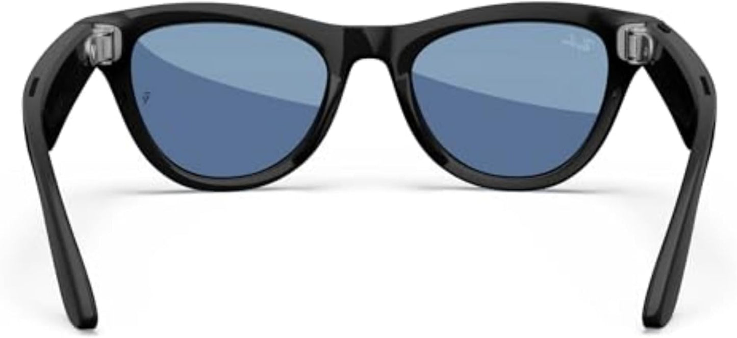 Ray-Ban | Meta Round, Skyler, Shiny Black/Transitions Cerulean Blue