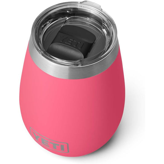 YETI Rambler Vaso de vino de 10 onzas, aislado al aspiradora, acero inoxidable con tapa MagSlider, rosa tropica