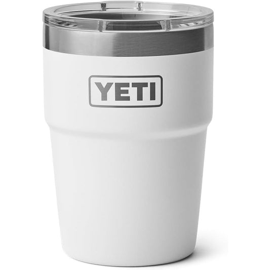 YETI Rambler - Vaso apilable de 16 onzas, aislado al aspiradora, acero inoxidable con tapa MagSlider, color blanco - Blanco