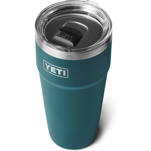 YETI Rambler Vaso de 30 onzas, acero inoxidable STACKABLE, aislado al aspiradora con tapa MagSlider, verde agave