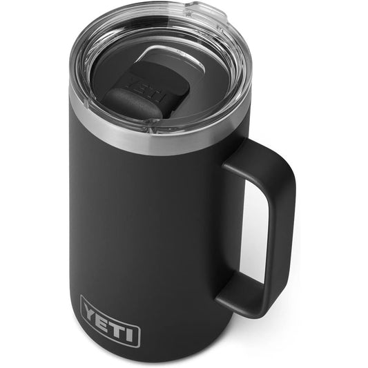 YETI Rambler - Taza de acero inoxidable con tapa MagSlider, 24 onzas, aislada al vacío (Black)