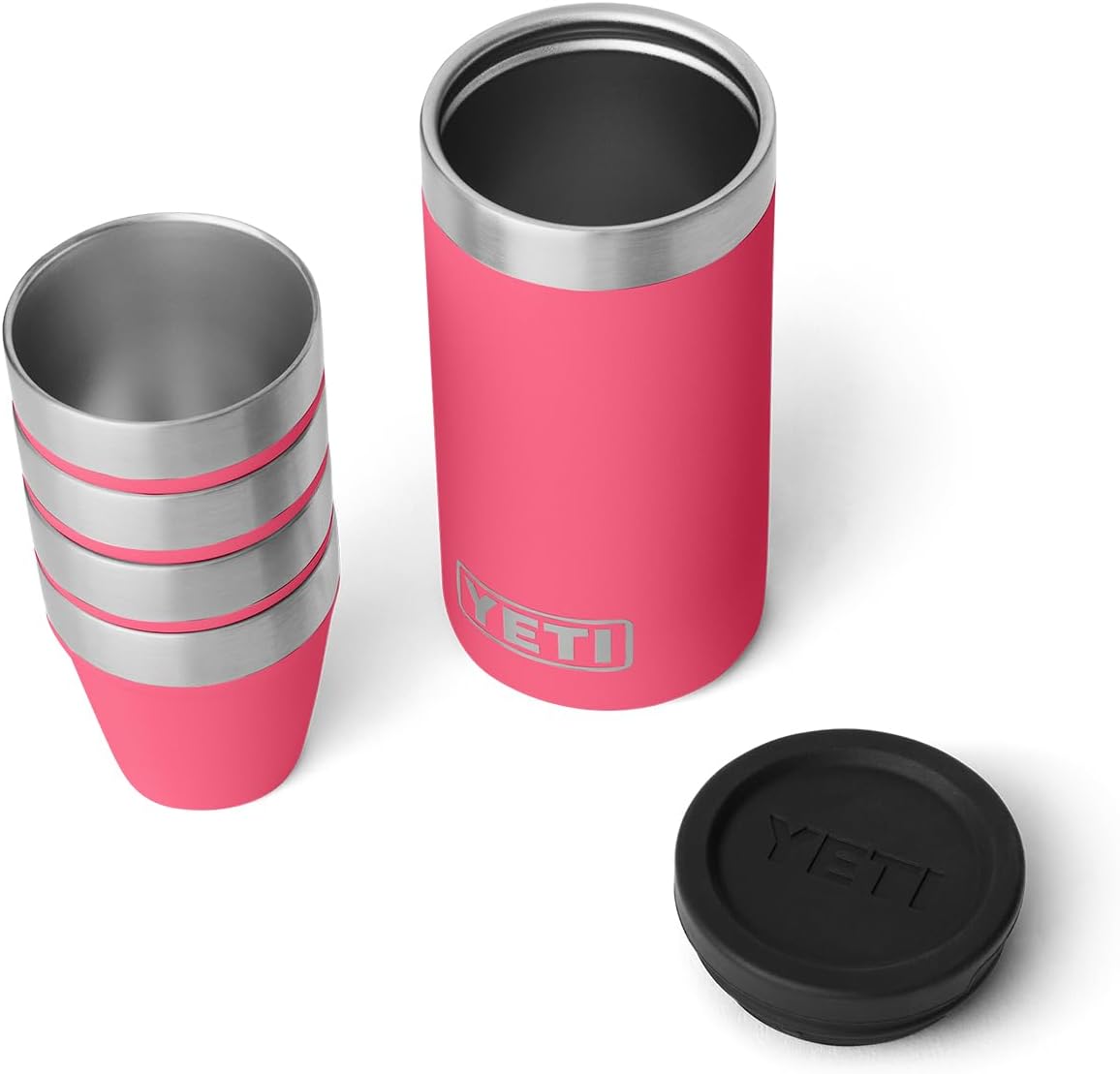 YETI - Juego de 4 vasos de chupito con estuche de transporte, color rosa tropical