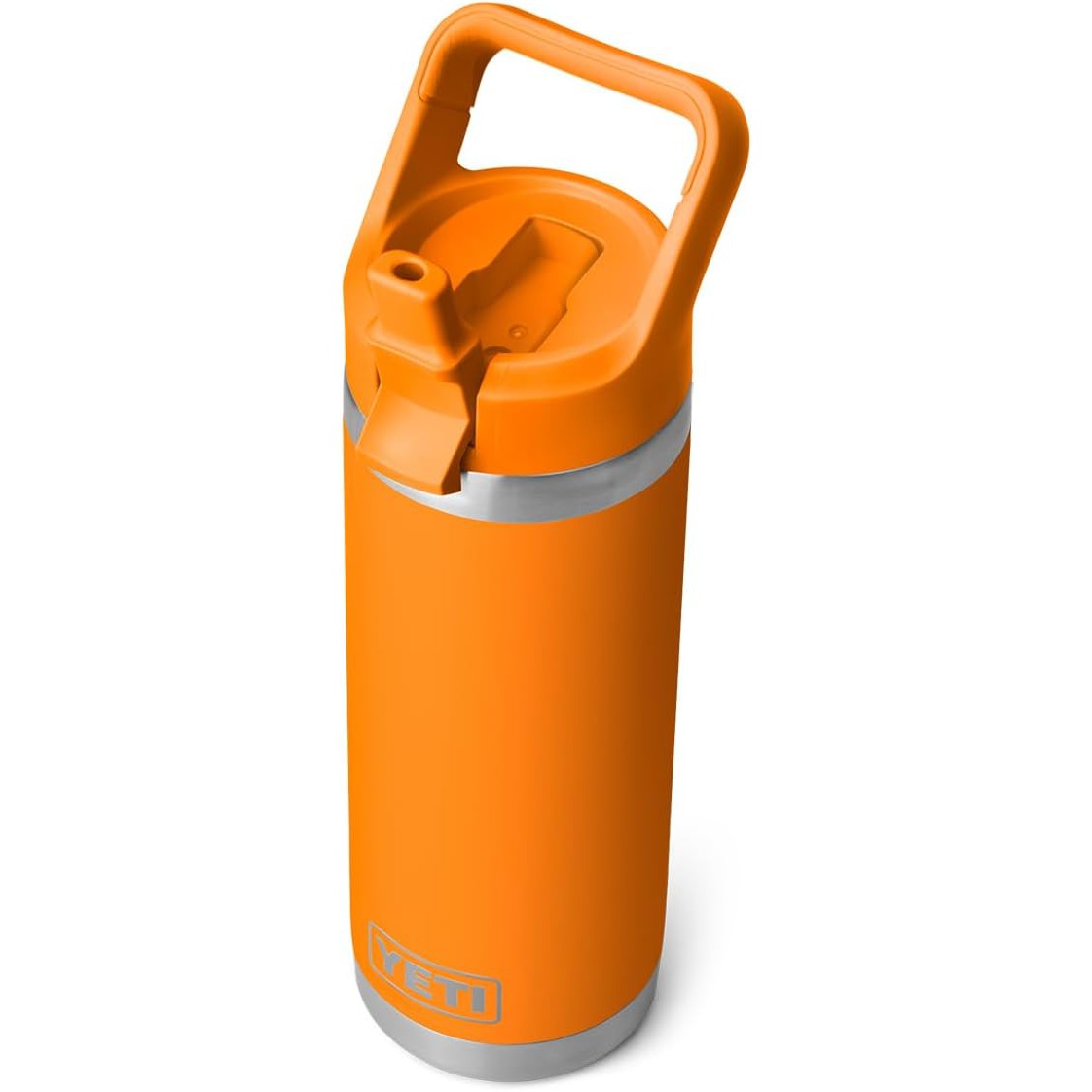 YETI Rambler Botella de 18 onzas, aislada al vacío, acero inoxidable con tapa de pajita, cangrejo King
