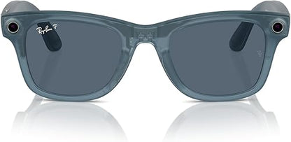 RAY-BAN | META WAYFARER sunglasses with Jeans Injected frame and Dusty Blue lenses