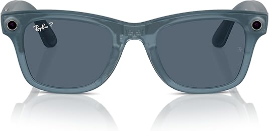 RAY-BAN META WAYFARER sunglasses with Jeans Injected frame and Dusty Blue lenses XL