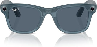 RAY-BAN META WAYFARER sunglasses with Jeans Injected frame and Dusty Blue lenses XL