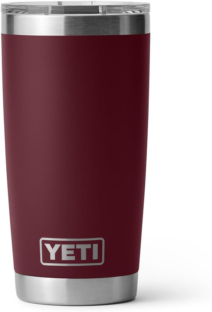 YETI Rambler 20 oz Stainless Steel Vacuum Insulated Tumbler w/MagSlider Lid Wild Vine Red
