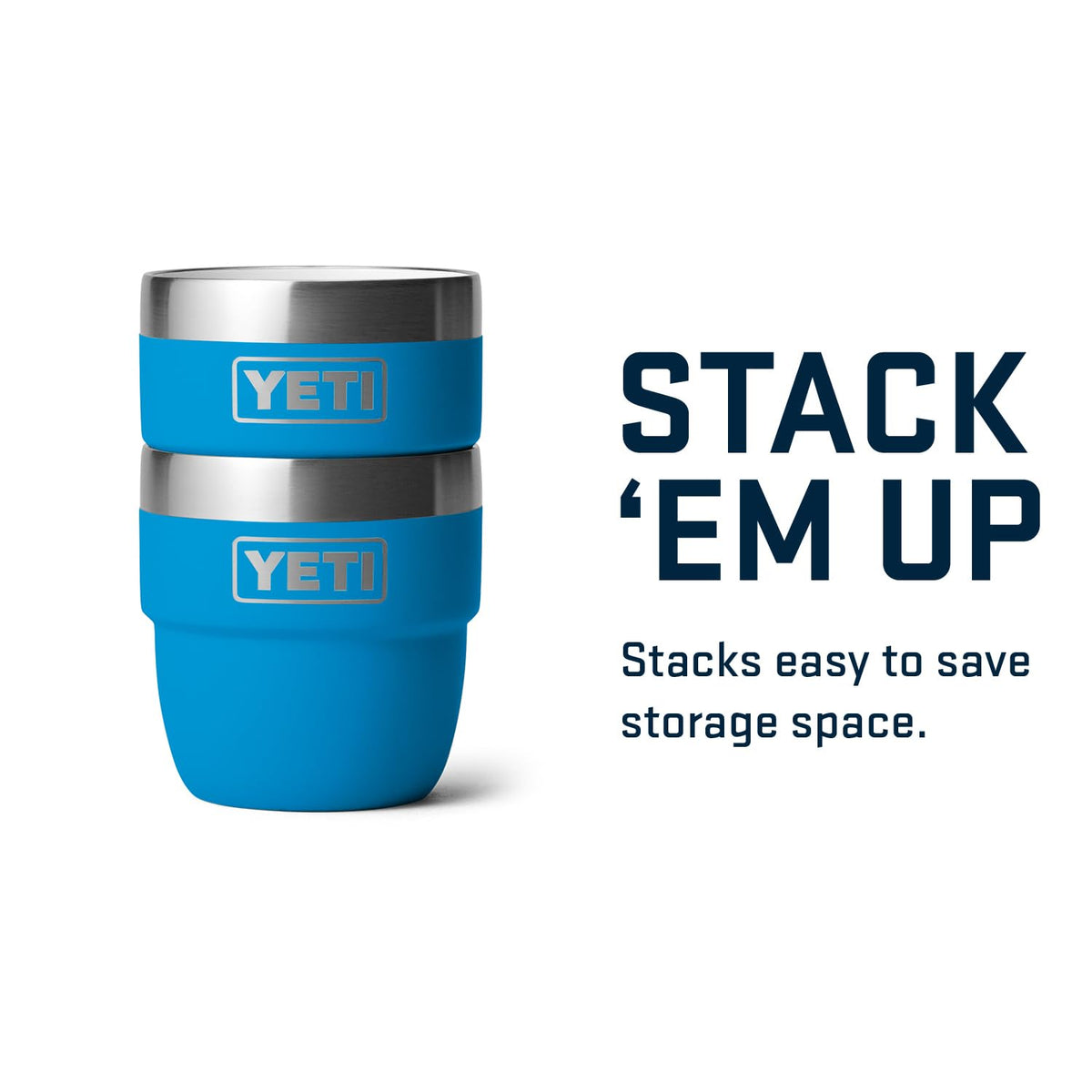 YETI Rambler tazas apilables de 4 oz (118 ml) paquete de 2 – Big Wave Blue – foto 5