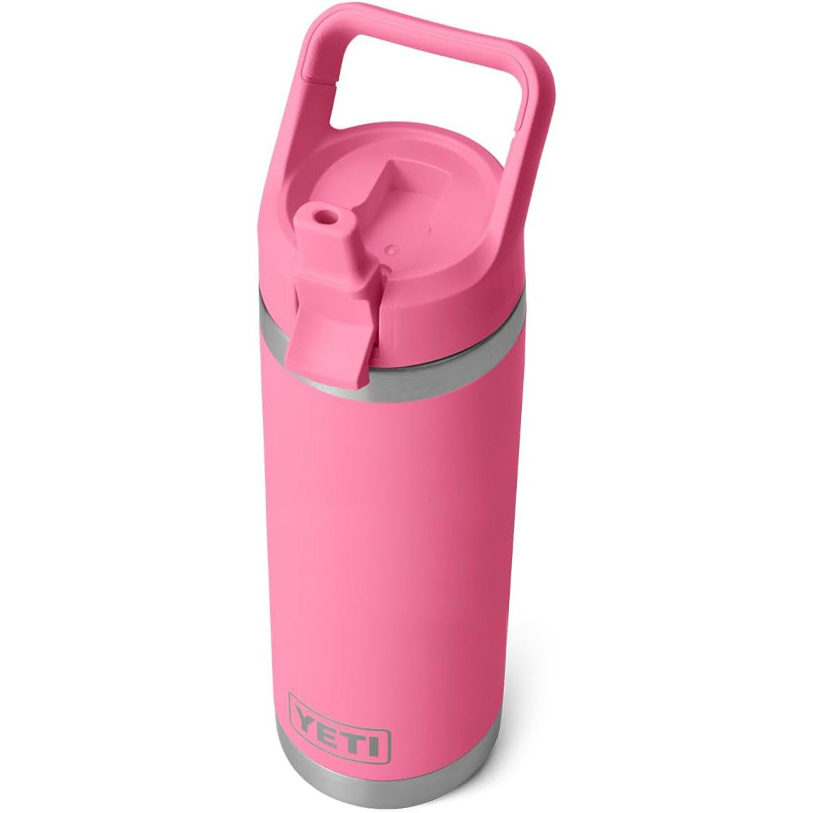 YETI Rambler - Botella de 18 onzas, aislada al aspiradora, acero inoxidable con tapa de pajita,rosa