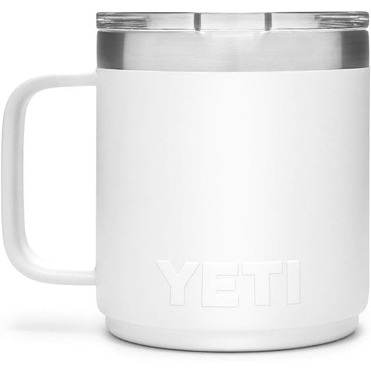 YETI Rambler - Taza apilable de acero inoxidable con tapa MagSlider, 295 ml, aislada al aspiradora - Blanco