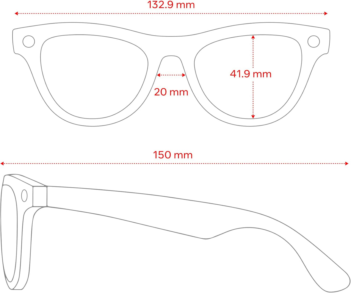Meta Ray-Ban Glasses, Skyler, gris gis brillante, transiciones transparentes a zafiro, Gris, 52-20