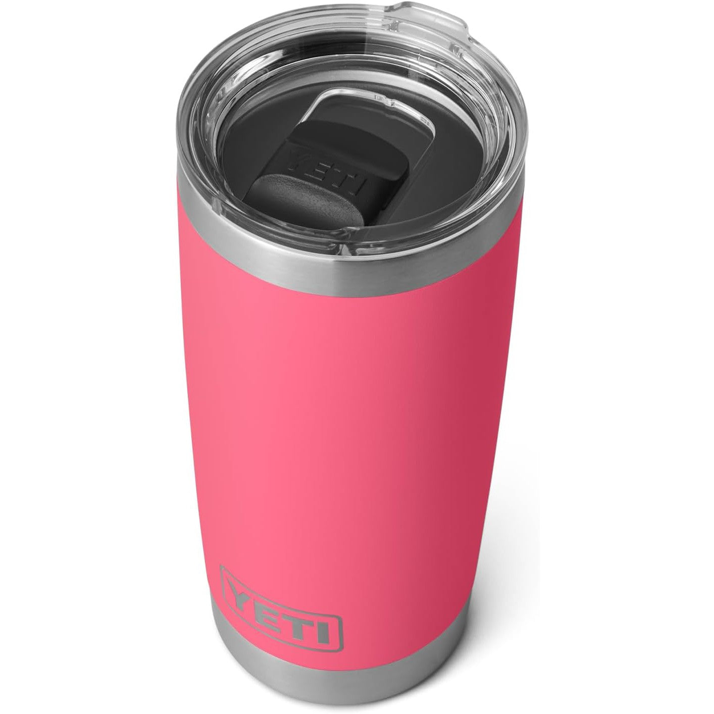 YETI Rambler - Vaso de 20 onzas, acero inoxidable, aislado al aspiradora con tapa MagSlider, color rosa tropical