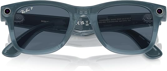 RAY-BAN META WAYFARER sunglasses with Jeans Injected frame and Dusty Blue lenses XL