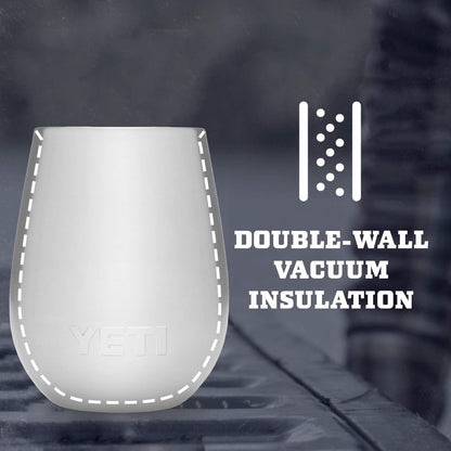 YETI Rambler Vaso de vino de 295 ml, aislado al vacío, acero inoxidable con tapa MagSlider - Blanco