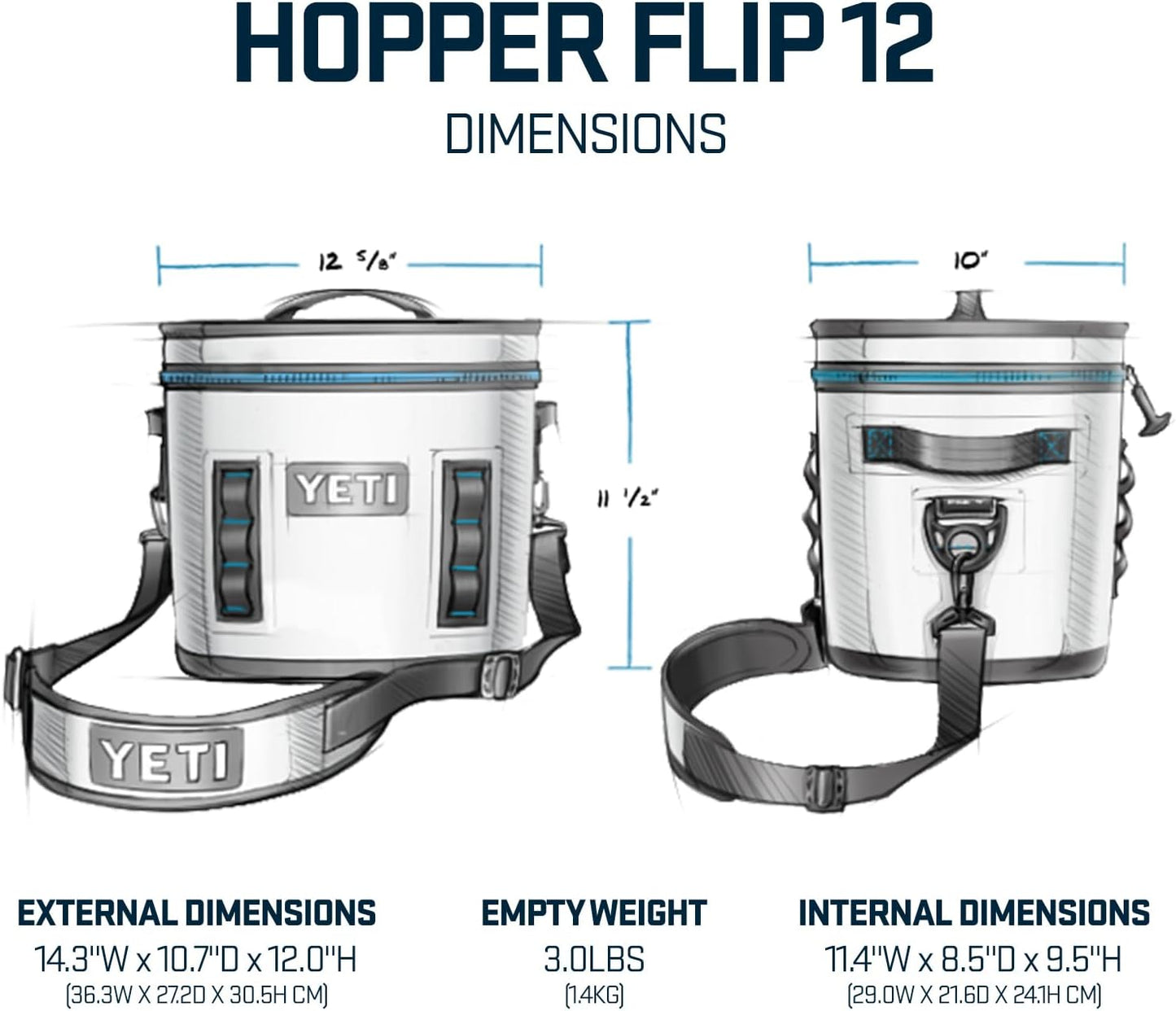 YETI Hopper Flip 12 enfriador portátil, Big Wave azul