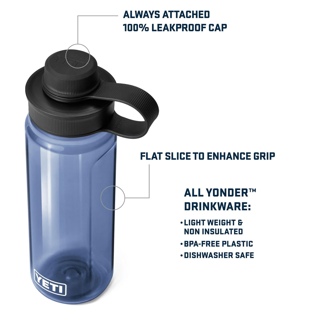 YETI Yonder Botella de agua 750 ml (25 oz) con tapa Tether – Tropical Pink – foto 2