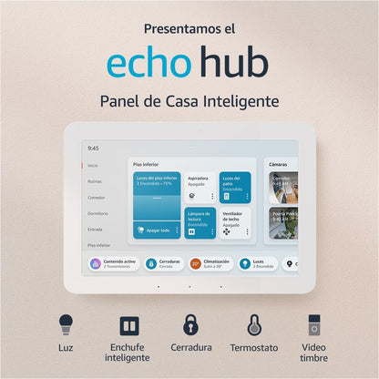 Echo Hub | Panel de Casa Inteligente de 8” con Alexa | Compatible con miles de dispositivos