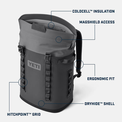 YETI Hopper M20 - Mochila enfriadora de lados suaves con acceso MagShield, color carbón