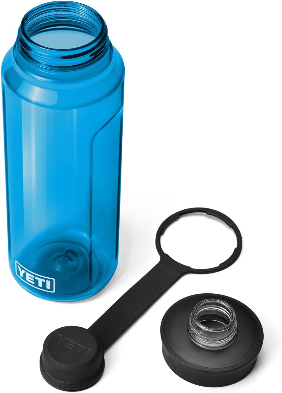 YETI Yonder Water Bottle with Yonder Tether Cap, Lightweight, Leakproof and BPA-Free 34 OZ BIG WAVE BLUE