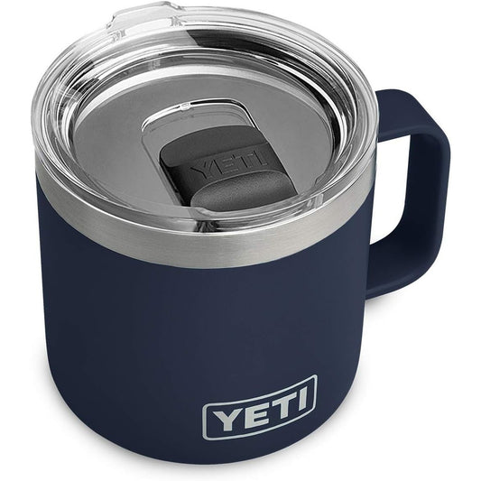 YETI Rambler Taza apilable de 14 onzas, aislada al vacío, acero inoxidable con tapa MagSlider, azul marino