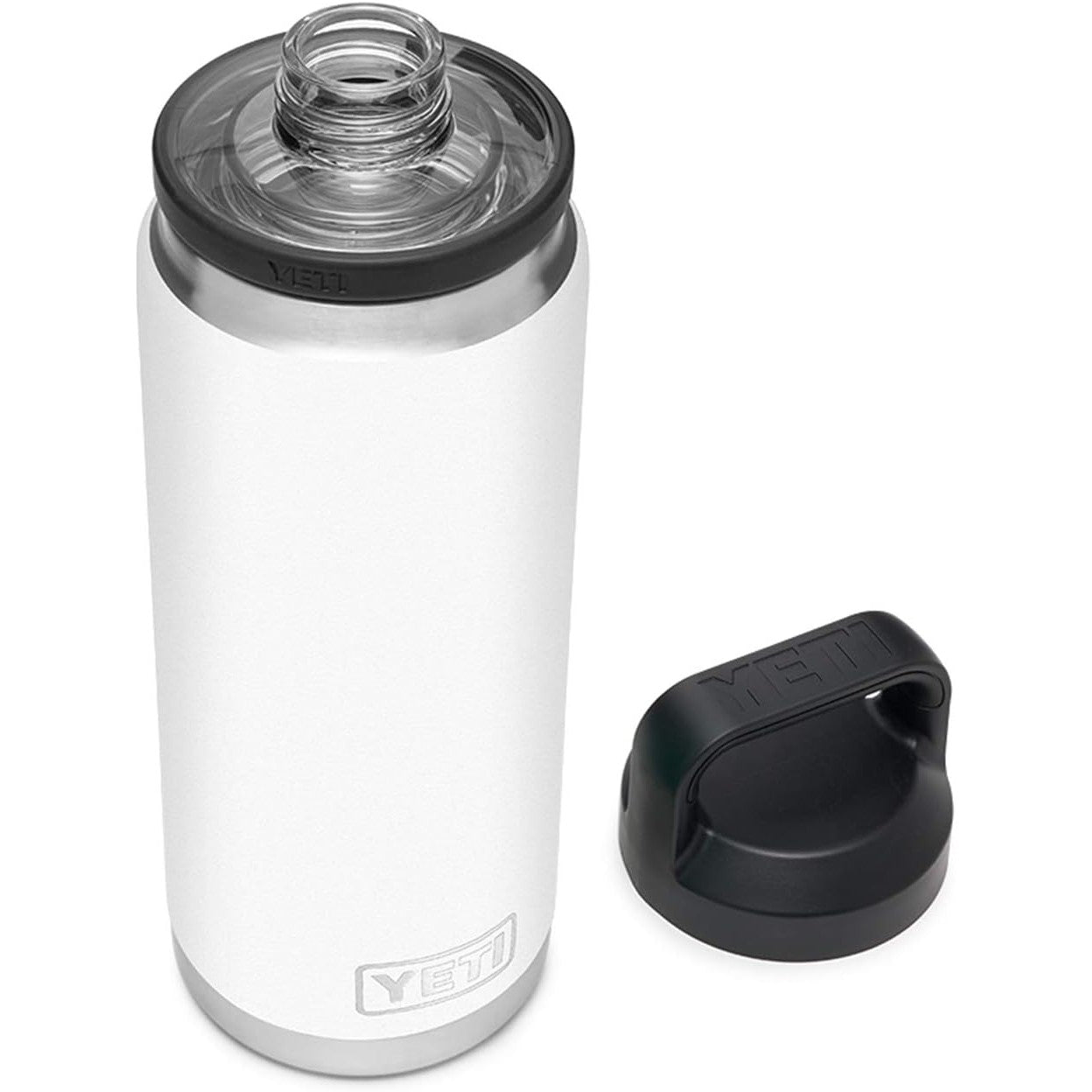 YETI Rambler Botella de 26 onzas, aislada al aspiradora, acero inoxidable con tapa Chugg, color blanco