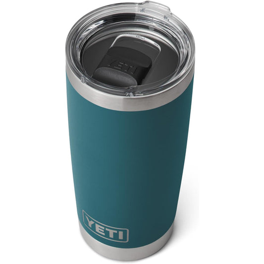 YETI Rambler - Vaso de 20 onzas, acero inoxidable, aislado al aspiradora con tapa MagSlider, color verde agave