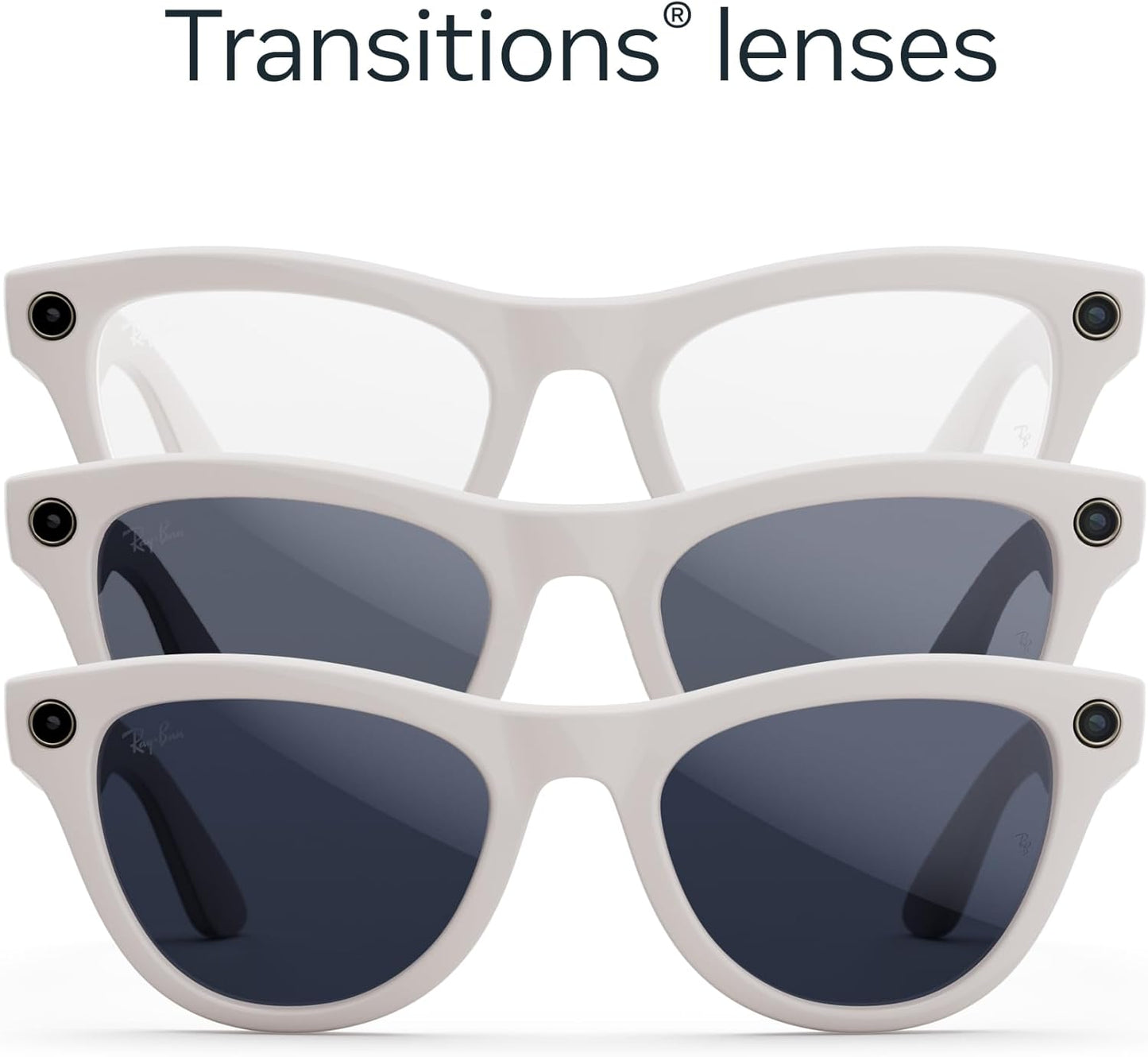 Meta Ray-Ban Glasses, Skyler, gris gis brillante, transiciones transparentes a zafiro, Gris, 52-20