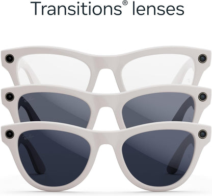 Meta Ray-Ban Glasses, Skyler, gris gis brillante, transiciones transparentes a zafiro, Gris, 52-20