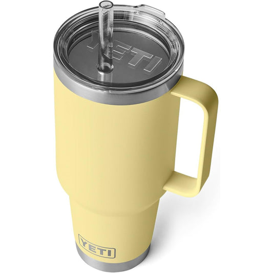 YETI Rambler - Taza de paja de 42 onzas, aislada al aspiradora, acero inoxidable, color amarillo