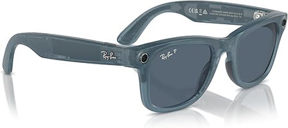 RAY-BAN | META WAYFARER sunglasses with Jeans Injected frame and Dusty Blue lenses