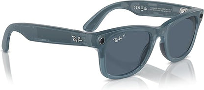 RAY-BAN META WAYFARER sunglasses with Jeans Injected frame and Dusty Blue lenses XL
