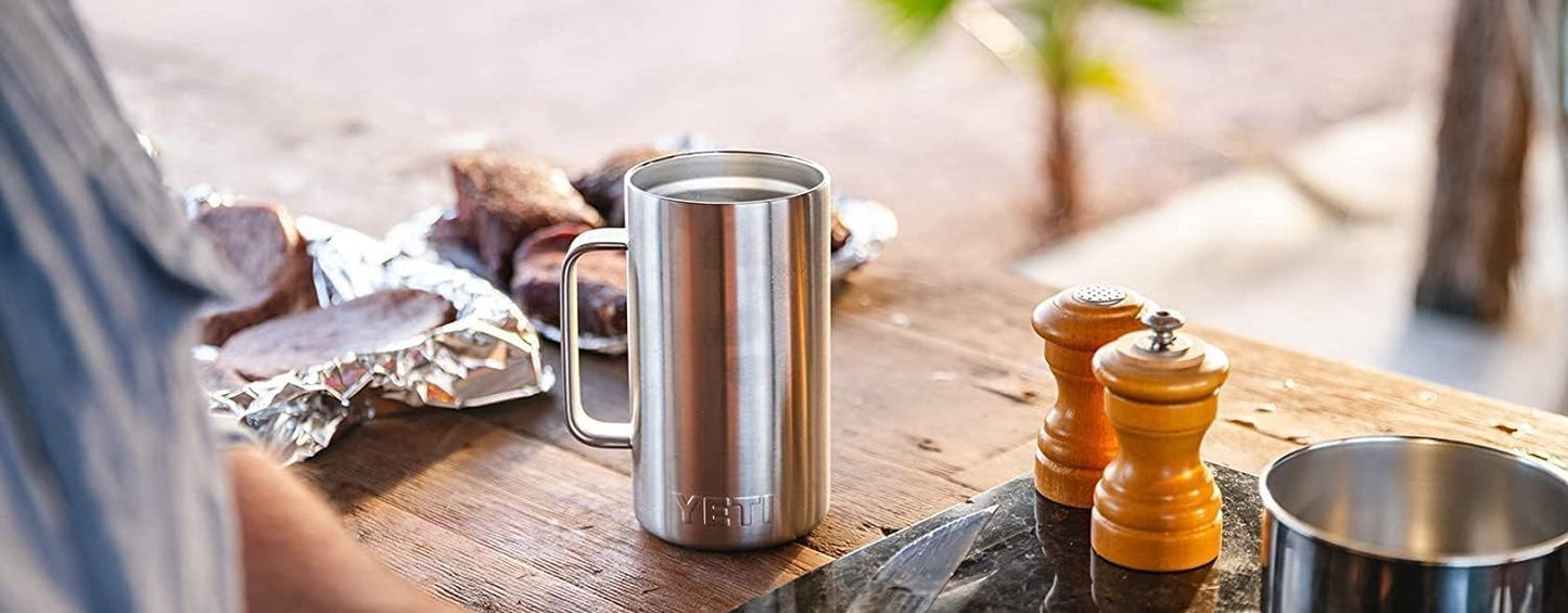 YETI Rambler Taza de 24 onzas, aislada al aspiradora, acero inoxidable con tapa MagSlider, color café
