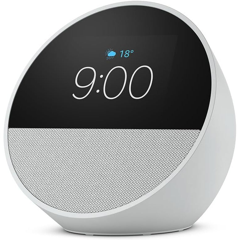 Nuevo Amazon Echo Spot (modelo de 2024), despertador inteligente con sonido vibrante y Alexa - Blanco