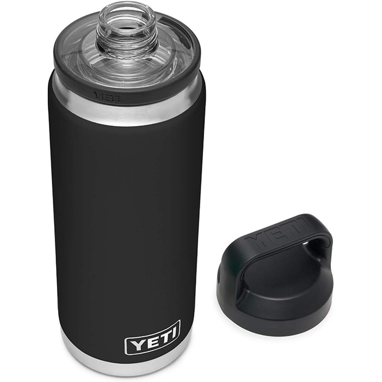 YETI Rambler Botella de 26 onzas, aislada al aspiradora, acero inoxidable con tapa Chugg, negro