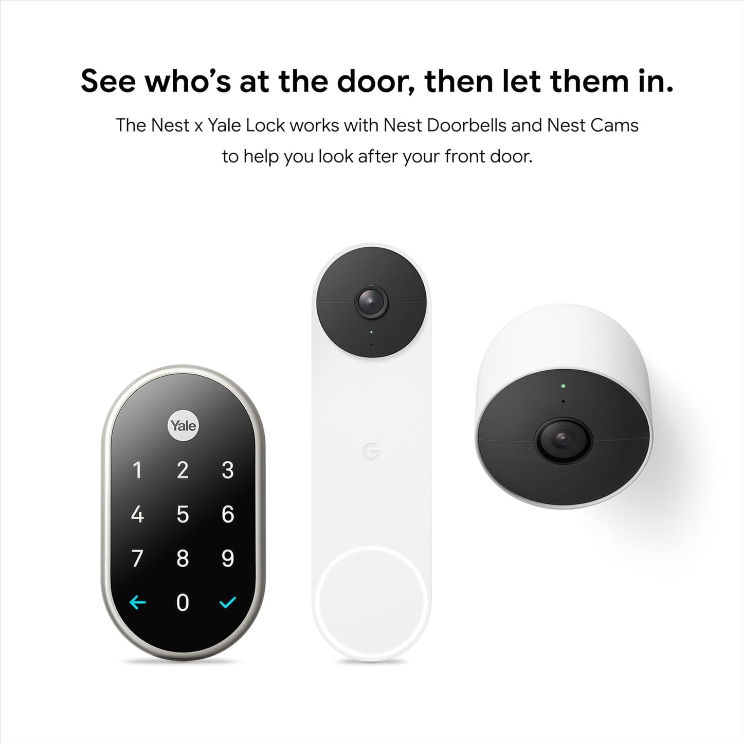 Google Nest x Yale Lock with Nest Connect, Satin Nickel